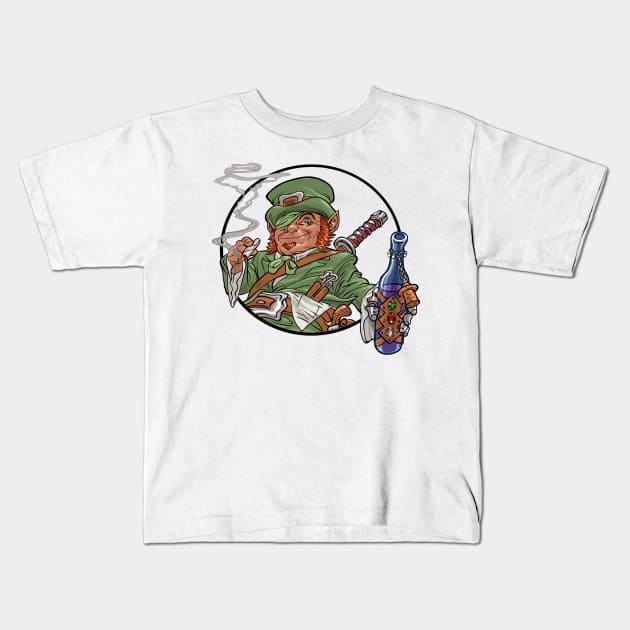 Party Leprechaun Kids T-Shirt by AyotaIllustration